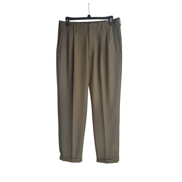 Haggar 36x34 Pleated Cuffed Mynx Dress Pants Permanent Crease No Iron New - Picture 1 of 5